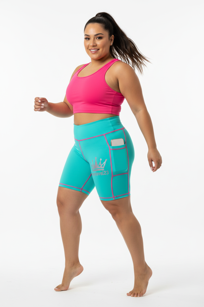 Curvy Model 3 - Pink/Turquoise