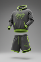 Petite Hoodie Set Display - Charcoal & Lime