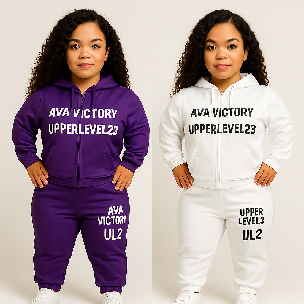 AVA Victory x UpperLevel23 Essential Jogger Set - Royal & Ice White
