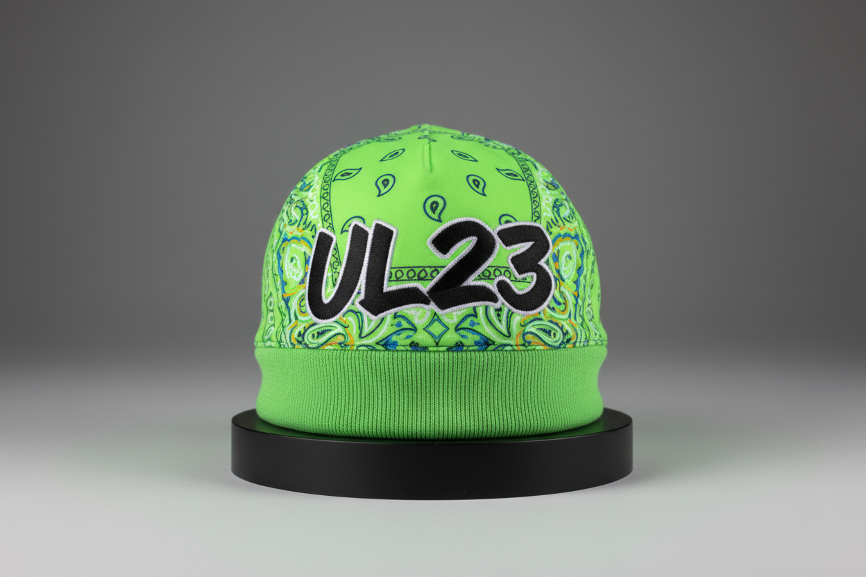 UL23 Bandana Skull Cap - Neon Green