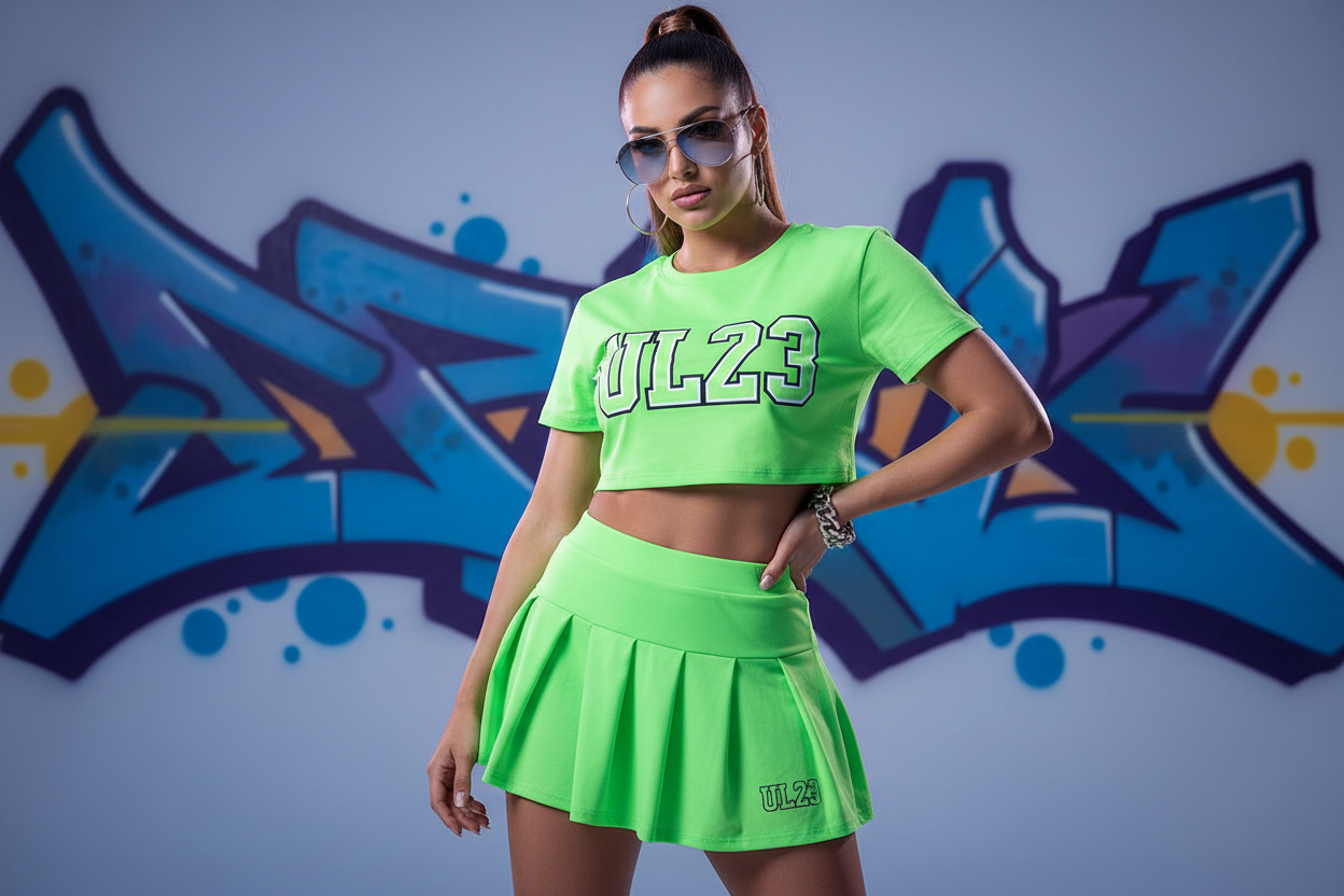UL23 Girl Athletic Skirt Set - Neon Green
